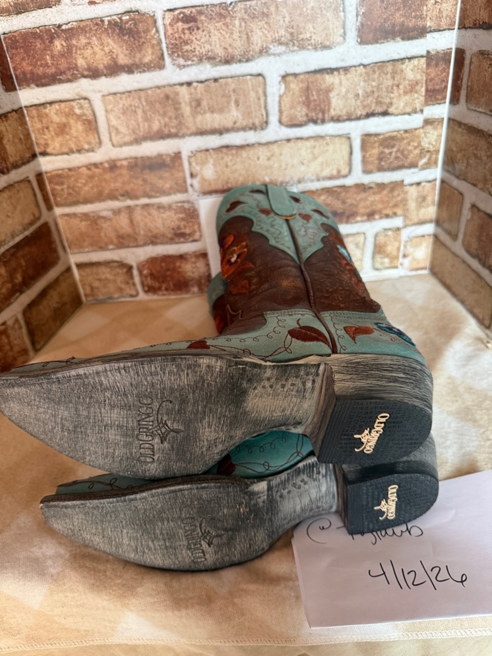 Old Gringo Turquoise and Brown Floral Pansy - Picture 8 of 10